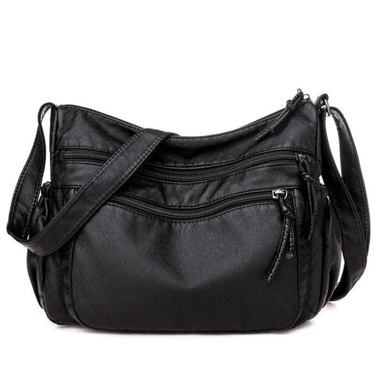 Bolsa de Couro - Valentina Dutra™ Bolsa Franco Center Preto