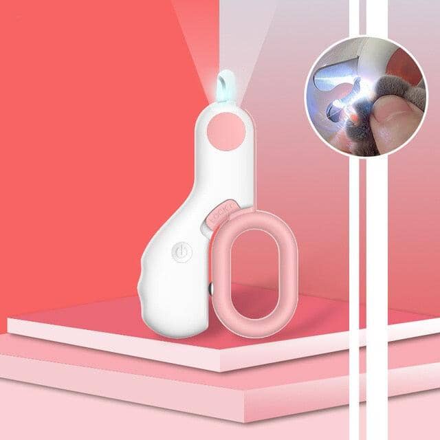 Cortador de unhas PET (Com Luz) - PetSeguro Cortador de unha PET Franco Center Rosa com Led