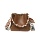 Bolsa de Couro Cachecol Elegance Bolsa feminina Wiio Marron 