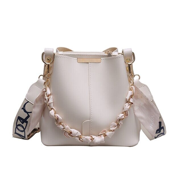 Bolsa de Couro Cachecol Elegance - Oferta Especial Bolsa feminina Wiio, Franco Center Branco 
