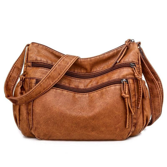 Bolsa de Couro - Valentina Dutra™ Bolsa Franco Center Marrom 