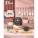 Brinquedo Simulador de Cozinha Infantil Brinquedo Infantil Franco Center 31 Peças - Rosa 