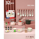 Brinquedo Simulador de Cozinha Infantil Brinquedo Infantil Franco Center 32 Peças - Rosa 