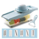 Fatiador Profissional Multifuncional 6 em 1 - O Aliado Perfeito para sua Cozinha Fatiador de Legumes Multifuncional Franco Center Azul 