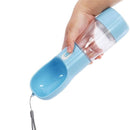 Garrafa de água e ração portátil para Pets - PetFeliz Pet, Cachorro e Gato. Franco Center Azul 