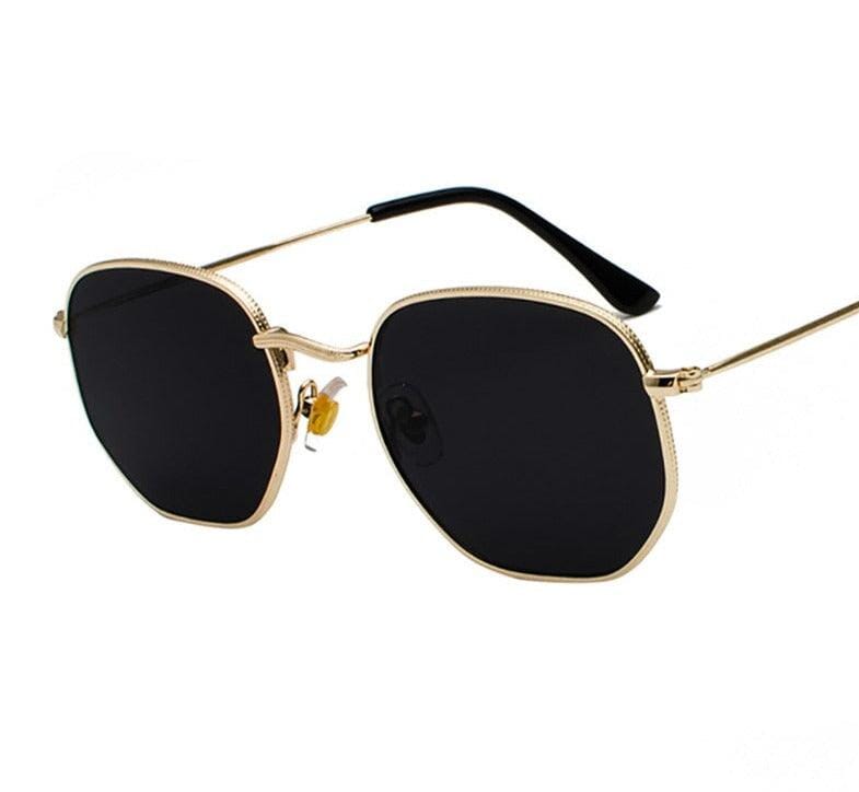 Óculos Vintage - Luxo e Personalidade ao seu Look Óculos Franco Center Dourado/Cinza 