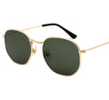 Óculos Vintage - Luxo e Personalidade ao seu Look Óculos Franco Center Dourado/Verde Escuro 