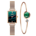 Relógio + Bracelete - Gaiety Relógio de braço Franco Center Verde e Dourado 