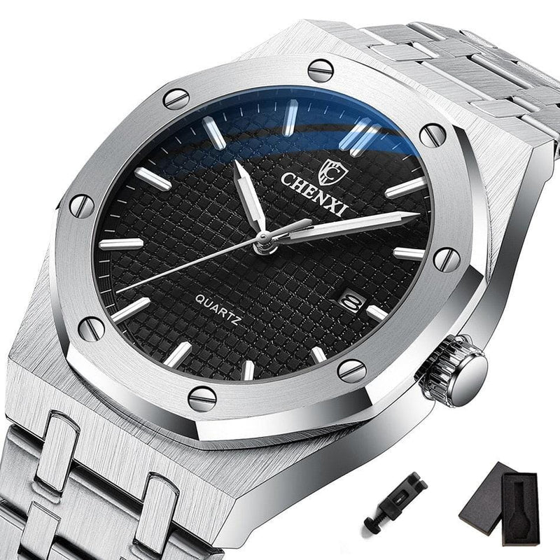 Relógio Suíço Elegance ® Relógio de braço Franco Center Caixa preta 
