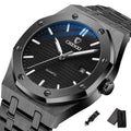Relógio Suíço Elegance ® Relógio de braço Franco Center Pulseira e Caixa preta 