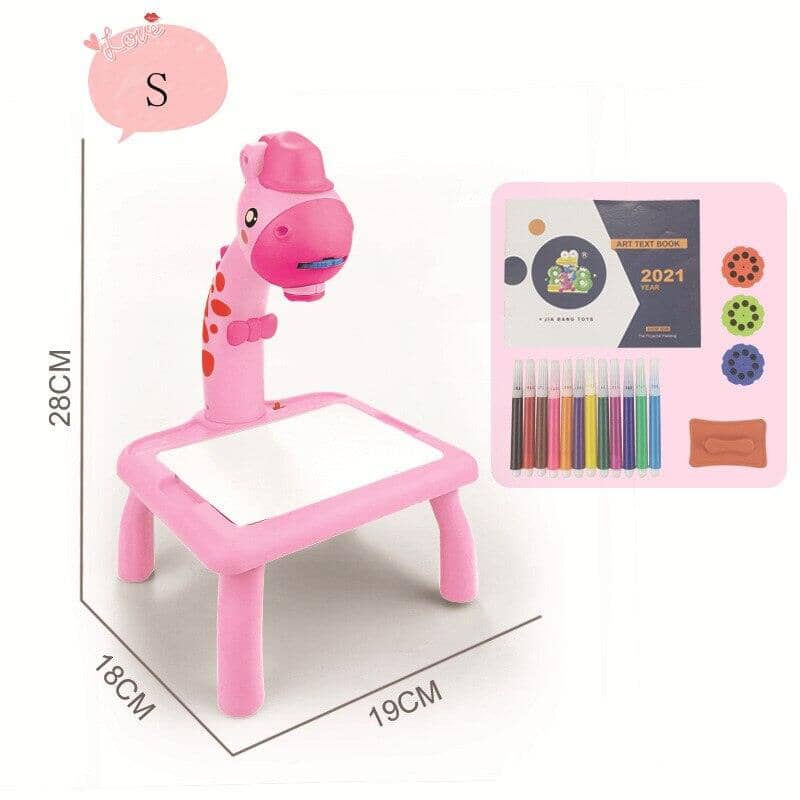 Table Kids™ - Mesa de Desenhos Infantil Brinquedo Infantil Franco Center Girafa Rosa 