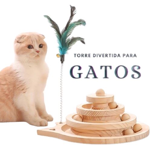 Torre de Diversão para Gatos - Pistas, Disco e Bolas para Horas de Entretenimento Brinquedo para Pet, Gato, Felinos. Franco Center 
